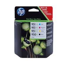 HP 950-951 XL FOUR PACK- BLACK & COLOR INKJET INK SET