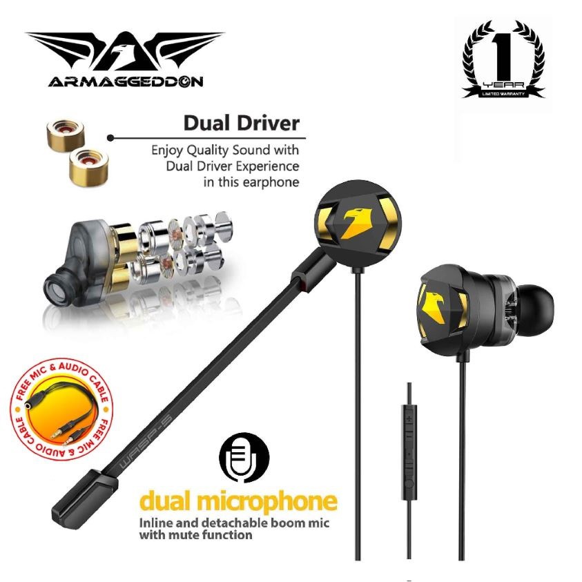 ARMAGGEDDON WASP 5 GAMING EAR PHONES