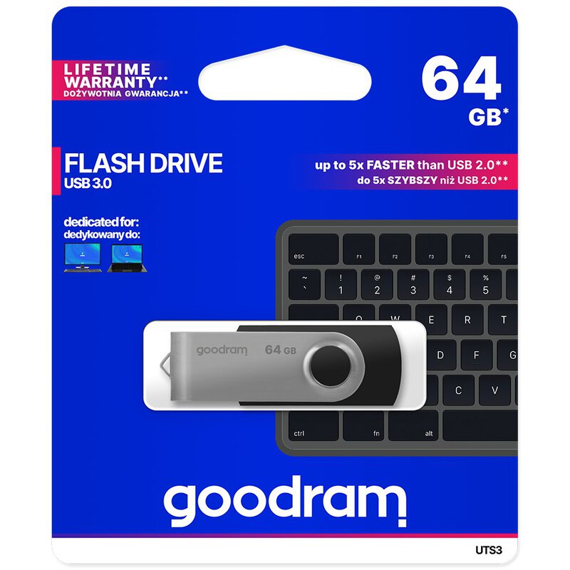 Goodram pendrive 64GB USB 3.0 Twister black
