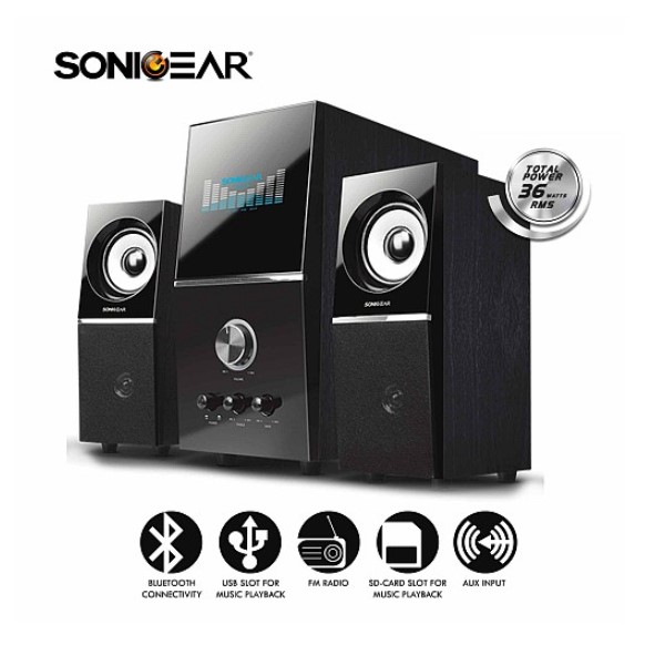 SonicGear EVO5 Pro BTMI 2.1 USB/BT/FM Speakers 72W
