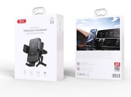 XO car holder WX041 with wireless inductive charger 15W black air vent
