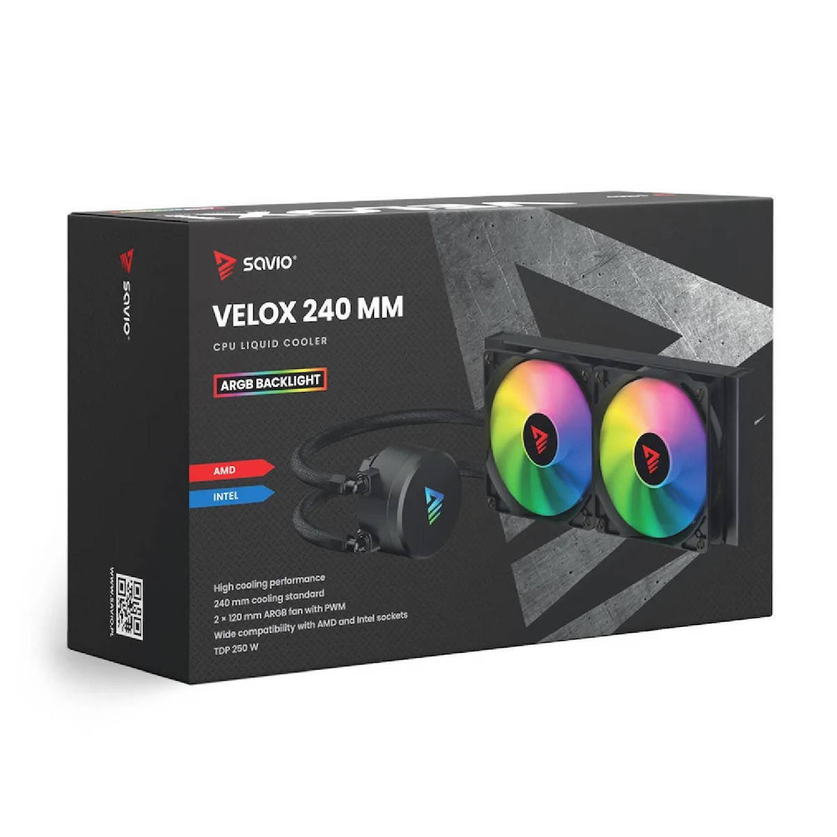 Savio VeloX 240MM CPU Water Cooling Dual Fan 120mm