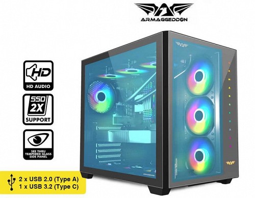 Armaggeddon TESSARAXX CORE 12 AIR ATX Gaming Case Black	