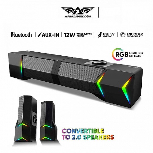 ARMAGGEDDON GAMING SOUNDBAR DETACHABLE X-BAR 2