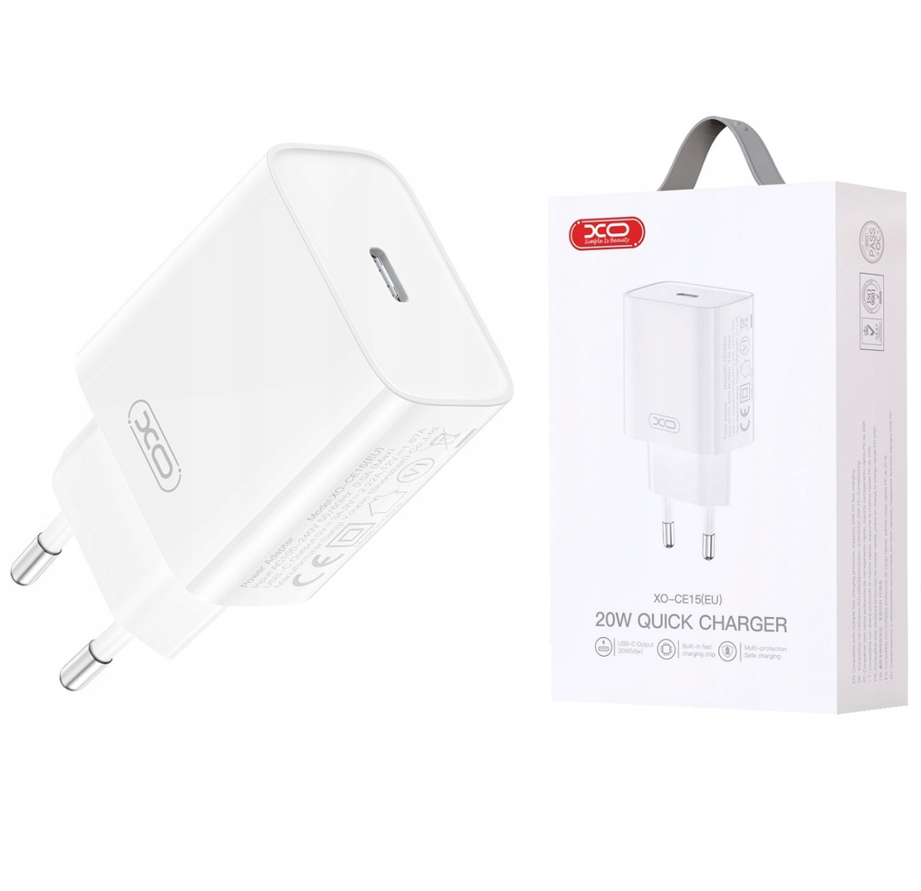 XO CE15 PD 20W Wall Charger White